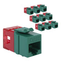 CAT6 Keystone Jack Green 10 Pack - Slim 180 Punch Down, PoE