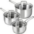 MICHELANGELO Stainless Steel Saucepan Set 1QT 2QT 3QT - Versatile
