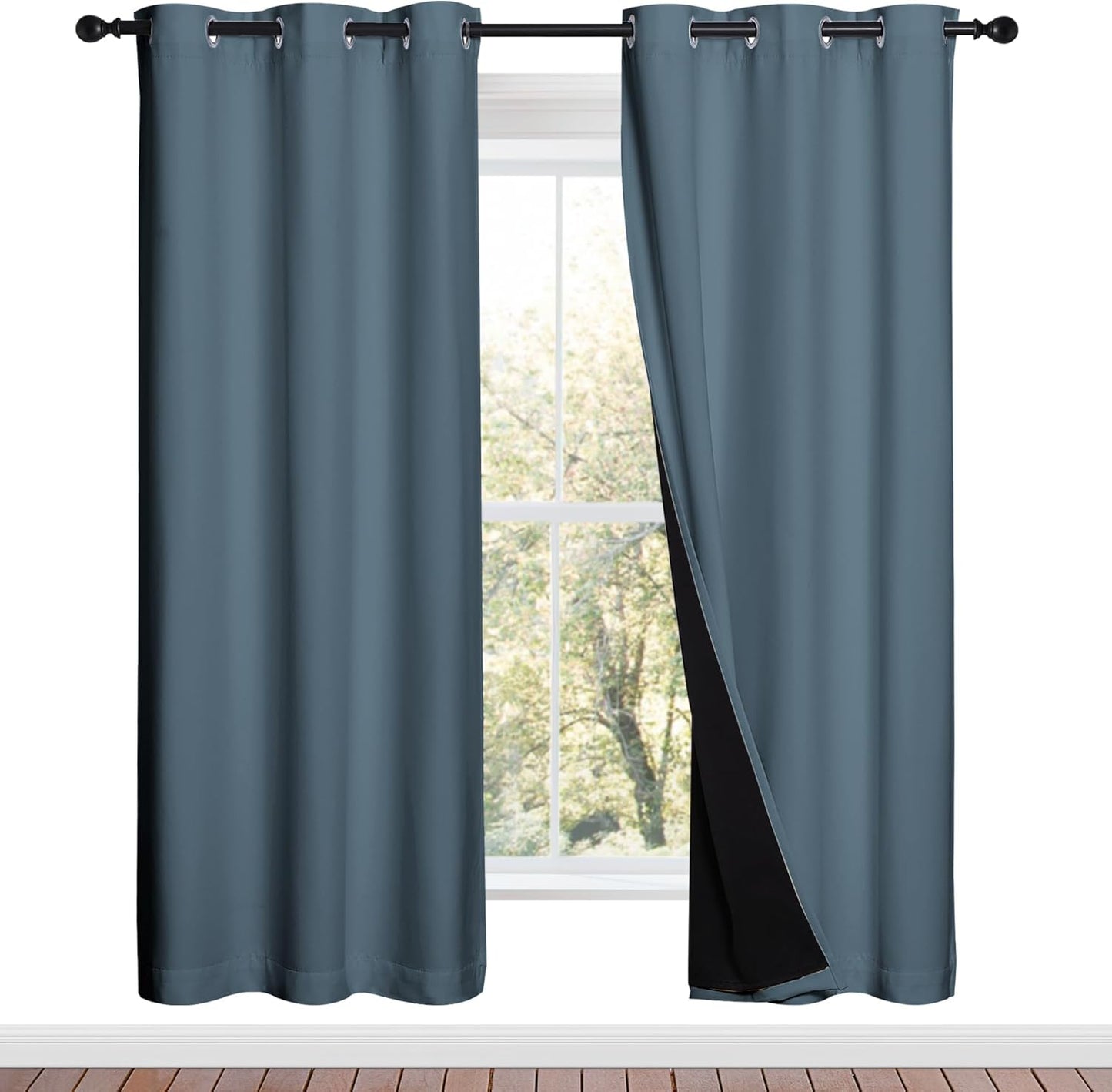 NICETOWN 100% Blackout Window Curtain Panels for Total Darkness
