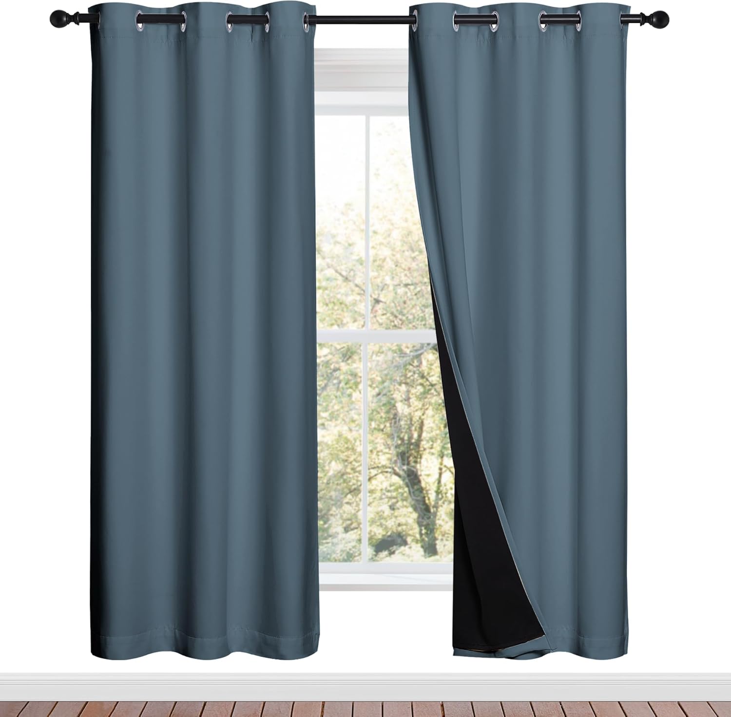 NICETOWN 100% Blackout Window Curtain Panels for Total Darkness