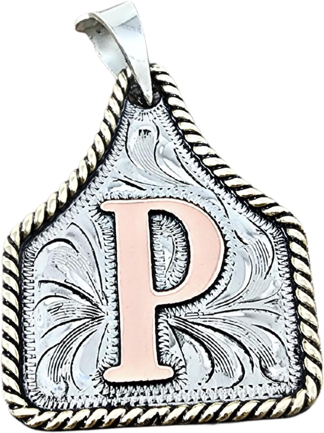 Handmade Cow Tag Copper Initial Necklace for Unique Style