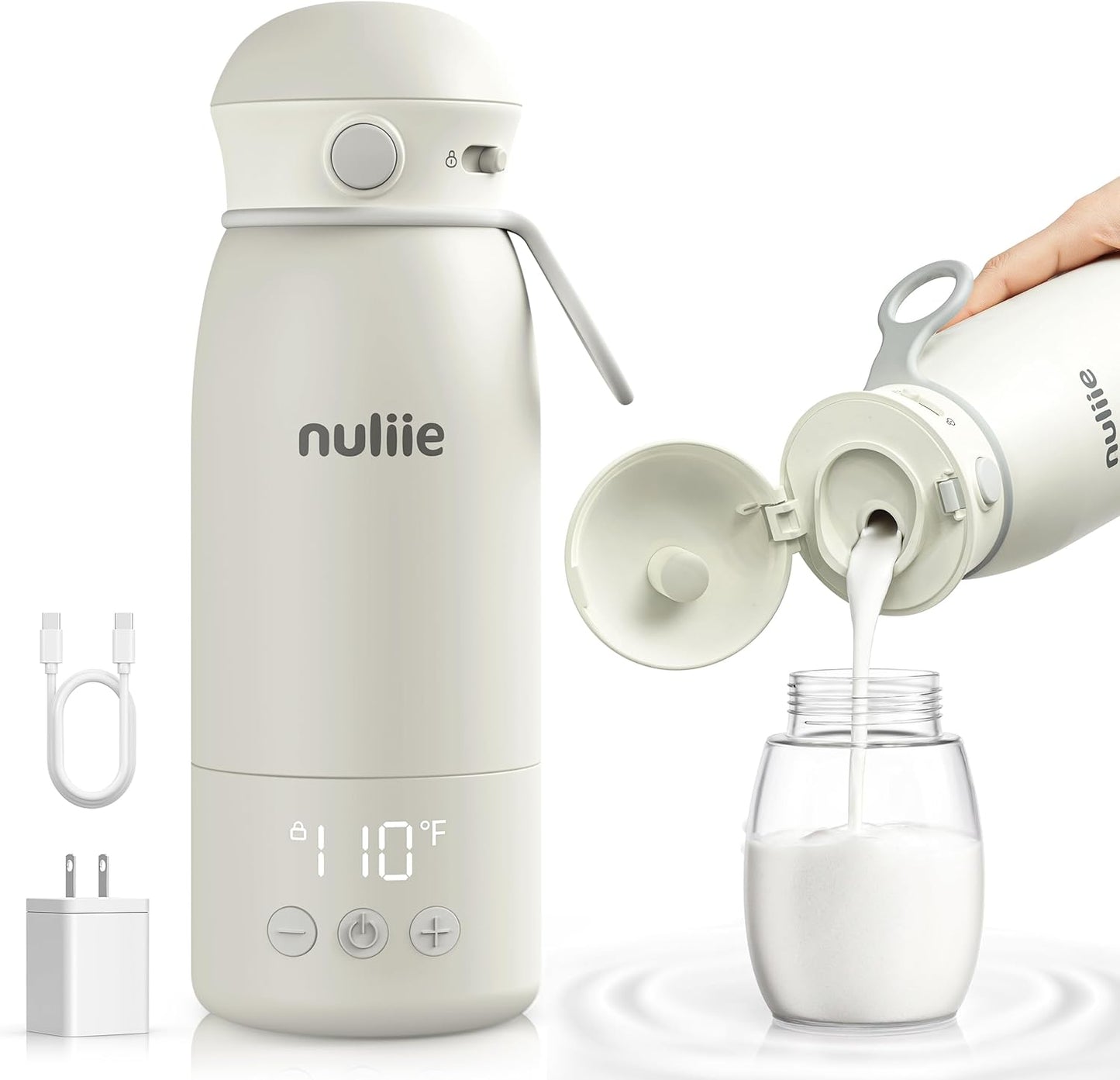 Nuliie Portable Milk Warmer for Travel with Fast Heating