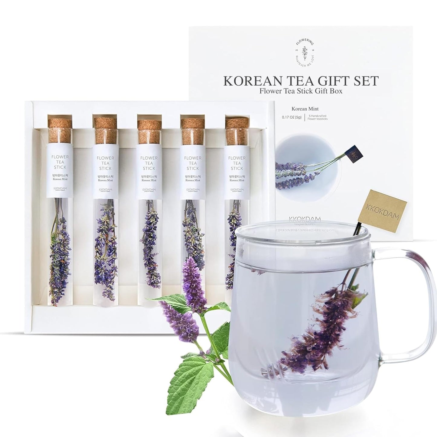 KKOKDAM Fancy Tea Gift Set - Unique Korean Flower Tea Sticks