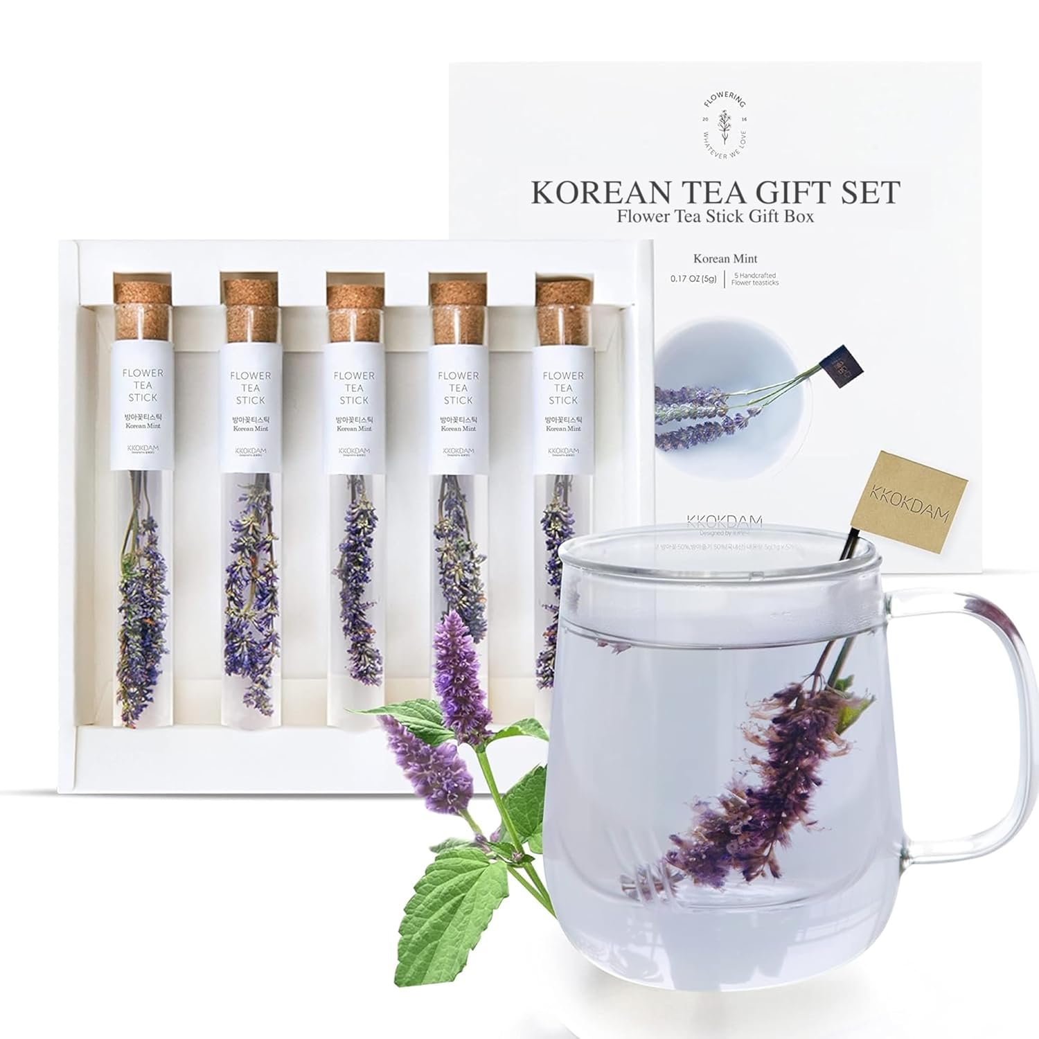 KKOKDAM Fancy Tea Gift Set - Unique Korean Flower Tea Sticks