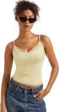 SUUKSESS Padded Lace V Neck Tank Top - Double Lined Comfort Clothing