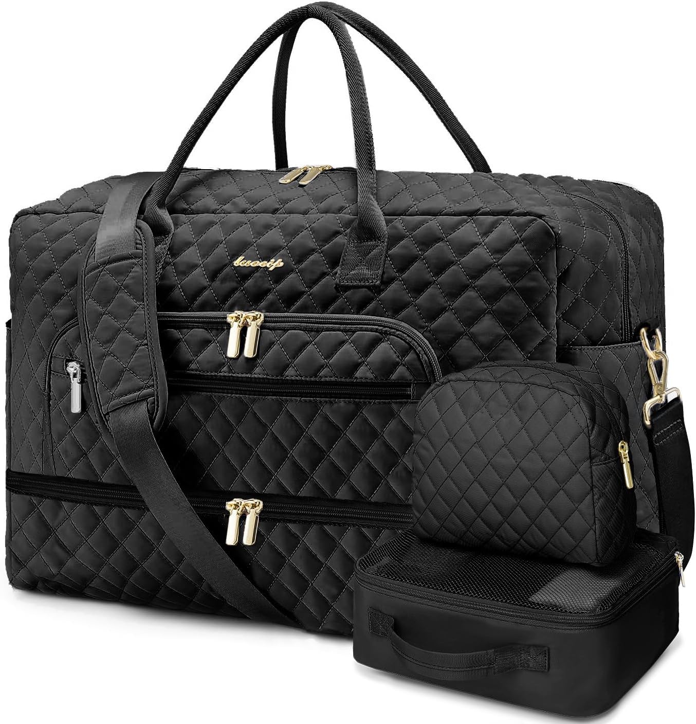 Large Women's Travel Duffel with Shoe Compartment for Weekend Trips