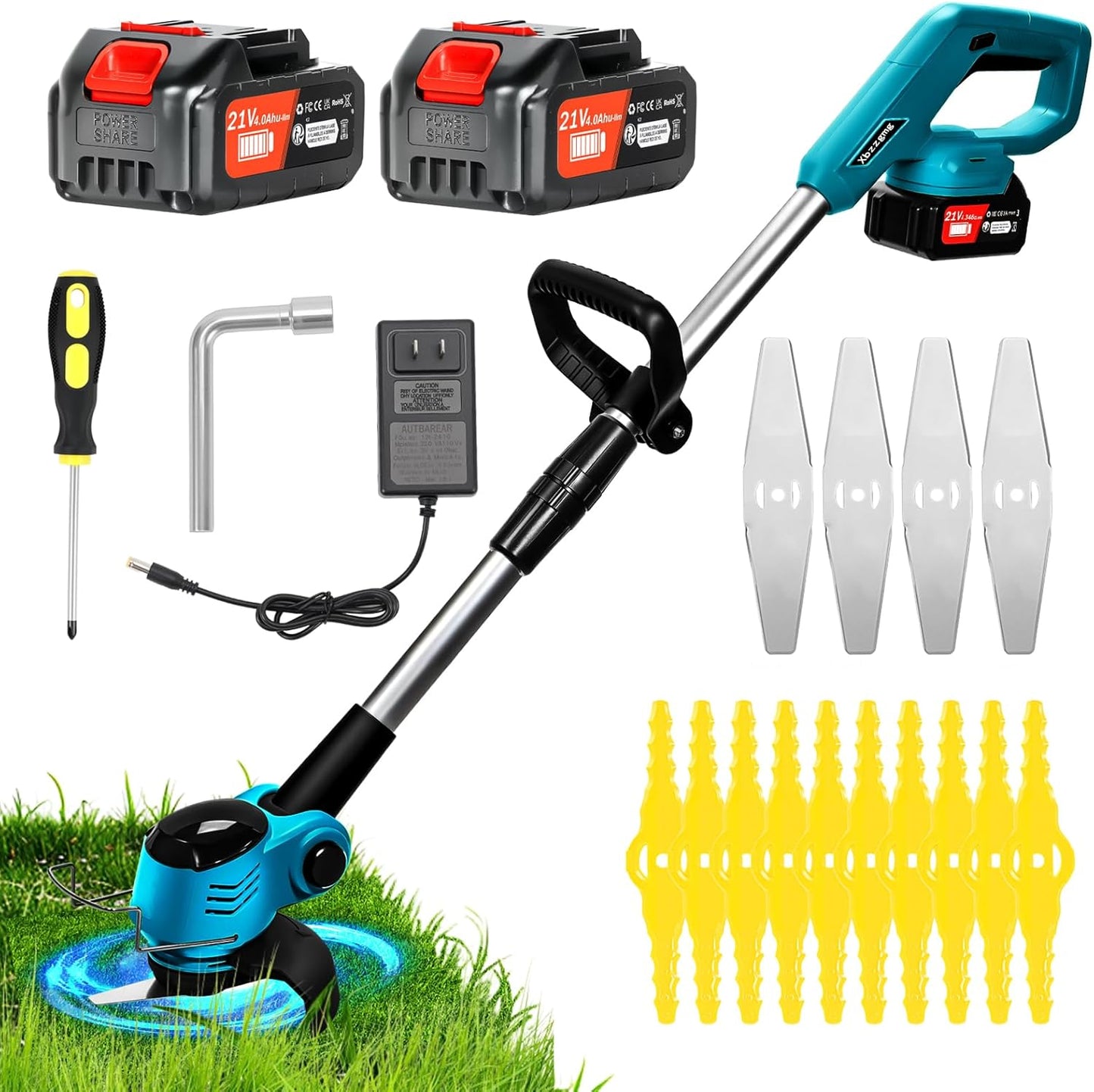 Electric Weed Wacker Cordless 21V Battery Powered Trimmer