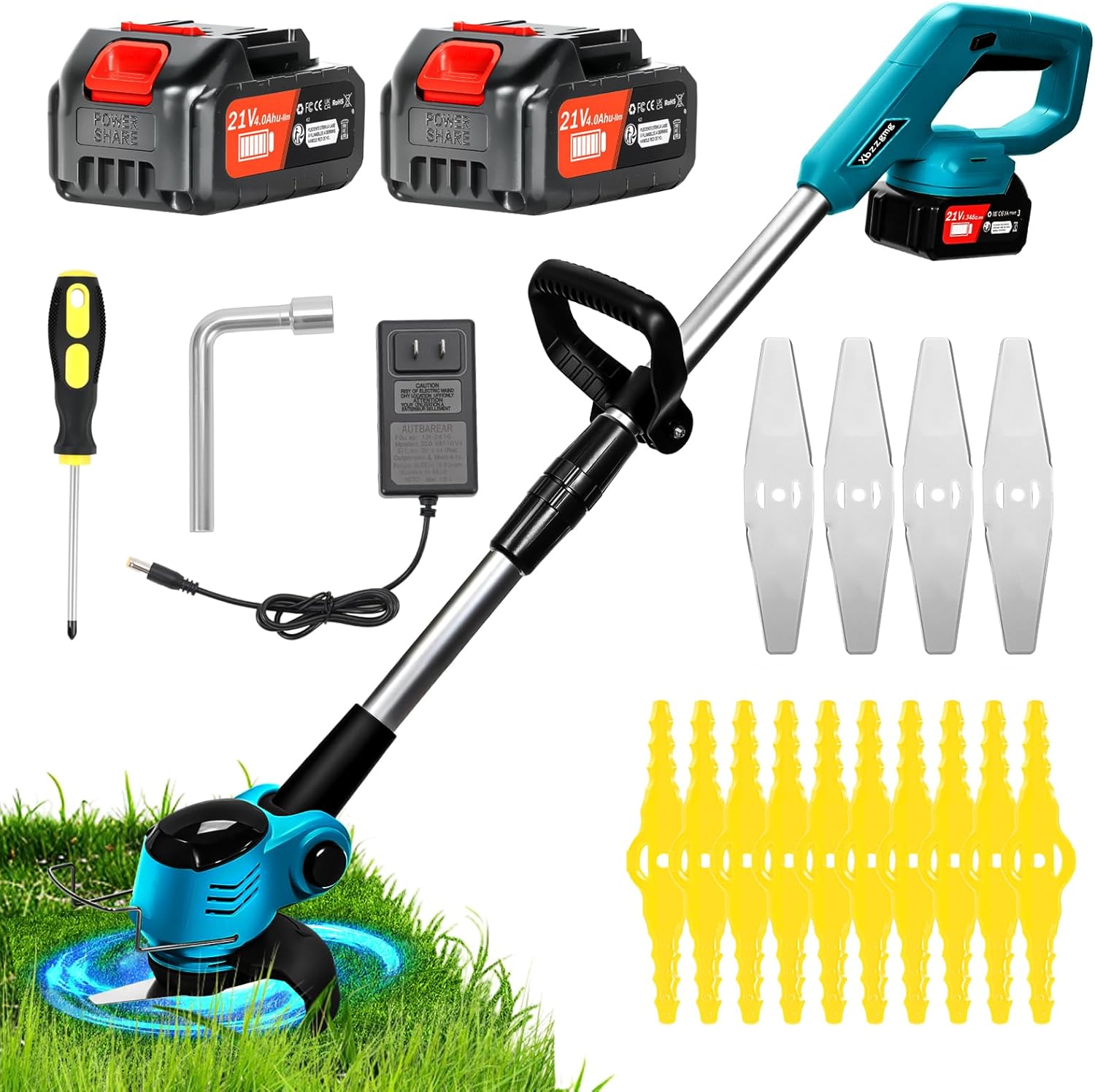 Electric Weed Wacker Cordless 21V Battery Powered Trimmer