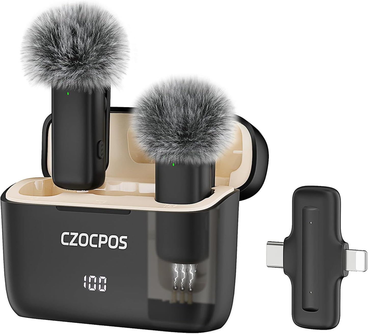 Wireless Lavalier Microphone for iPhone iPad Android with Case