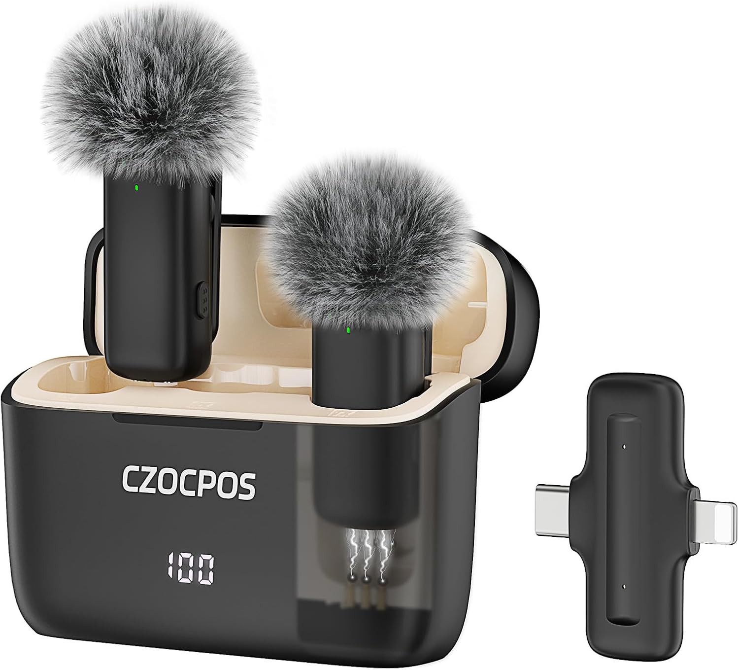 Wireless Lavalier Microphone for iPhone iPad Android with Case