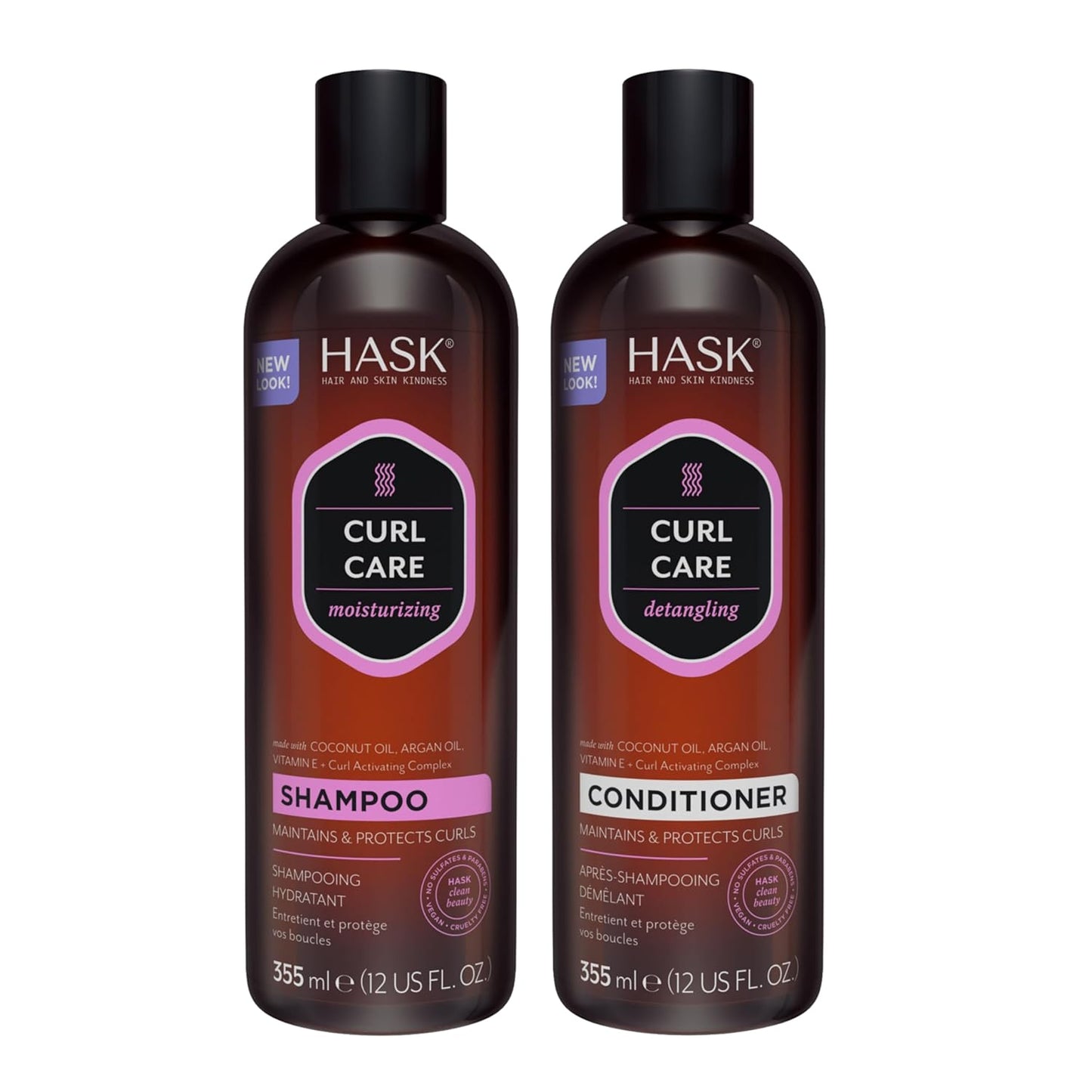 HASK Curl Care Set - Coconut & Argan Oil, Curly Hair, Vegan, Sulfate-Free