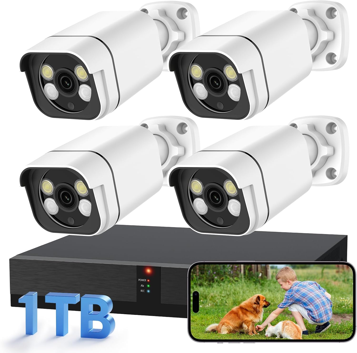 4K Security Camera System with 2K PoE Cameras for Safety