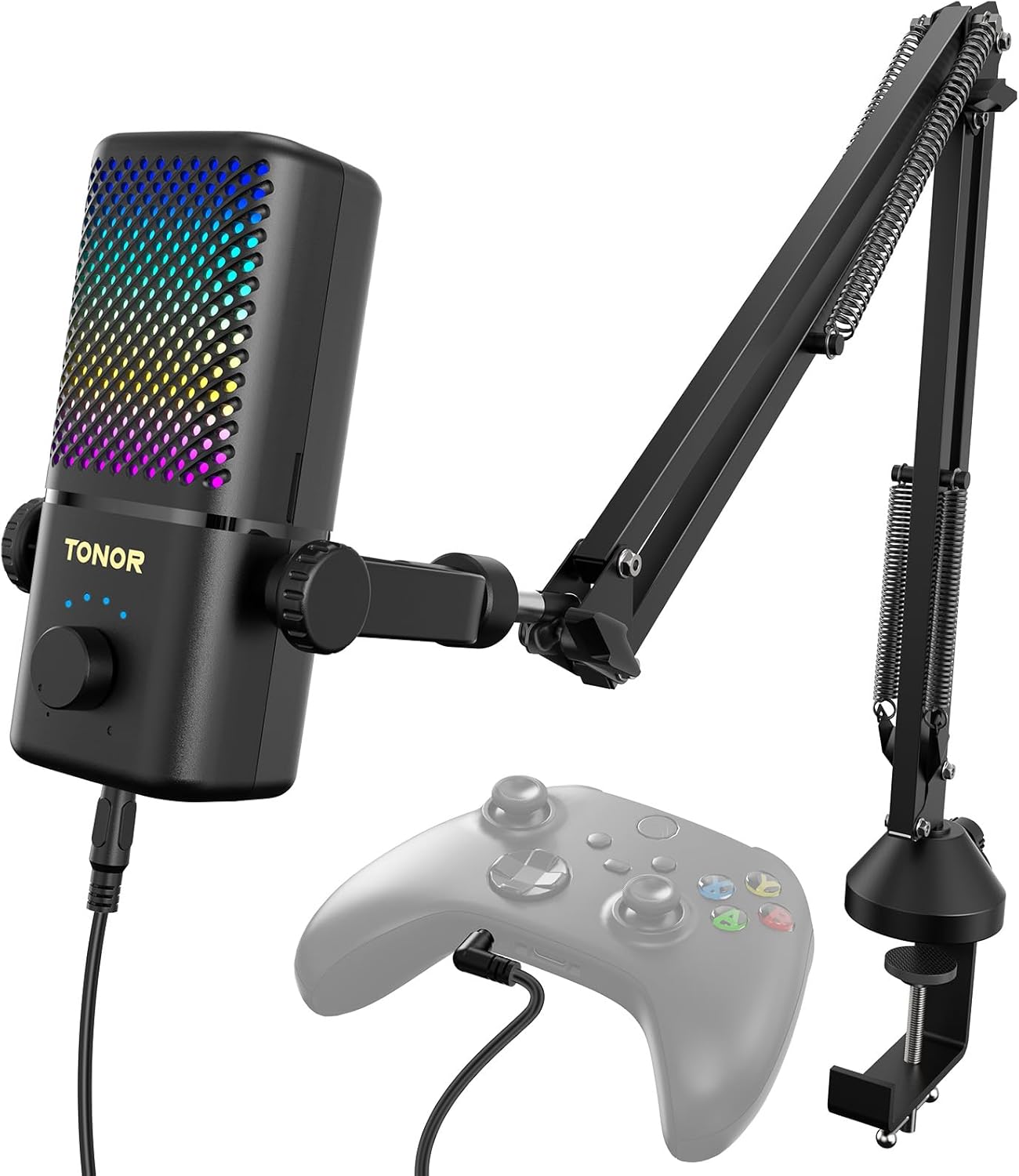 TONOR Gaming Mic with RGB Lighting and 30H Battery Life