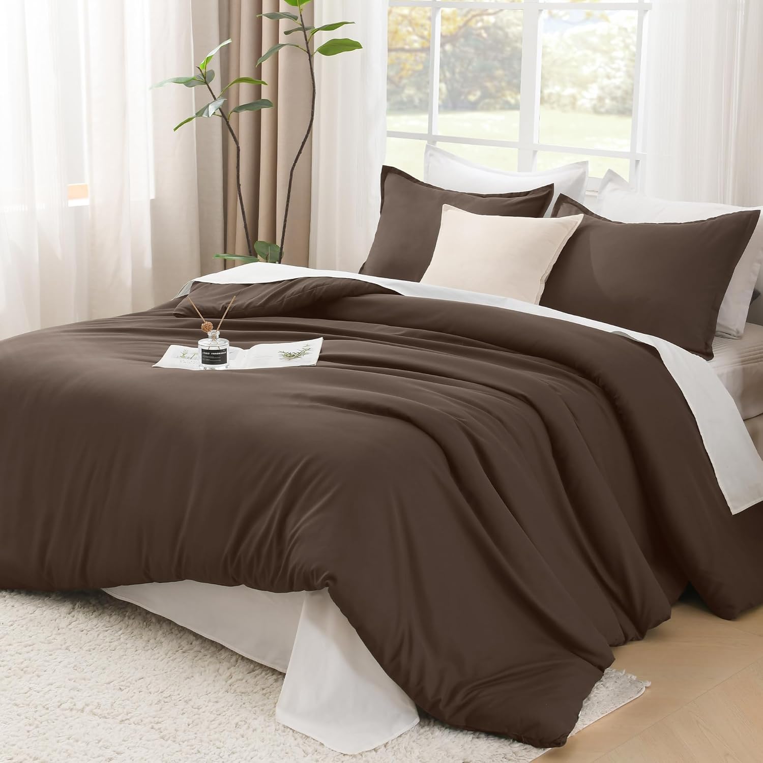 Litanika Comforters Full Size Chocolate Set for Cozy Bedding