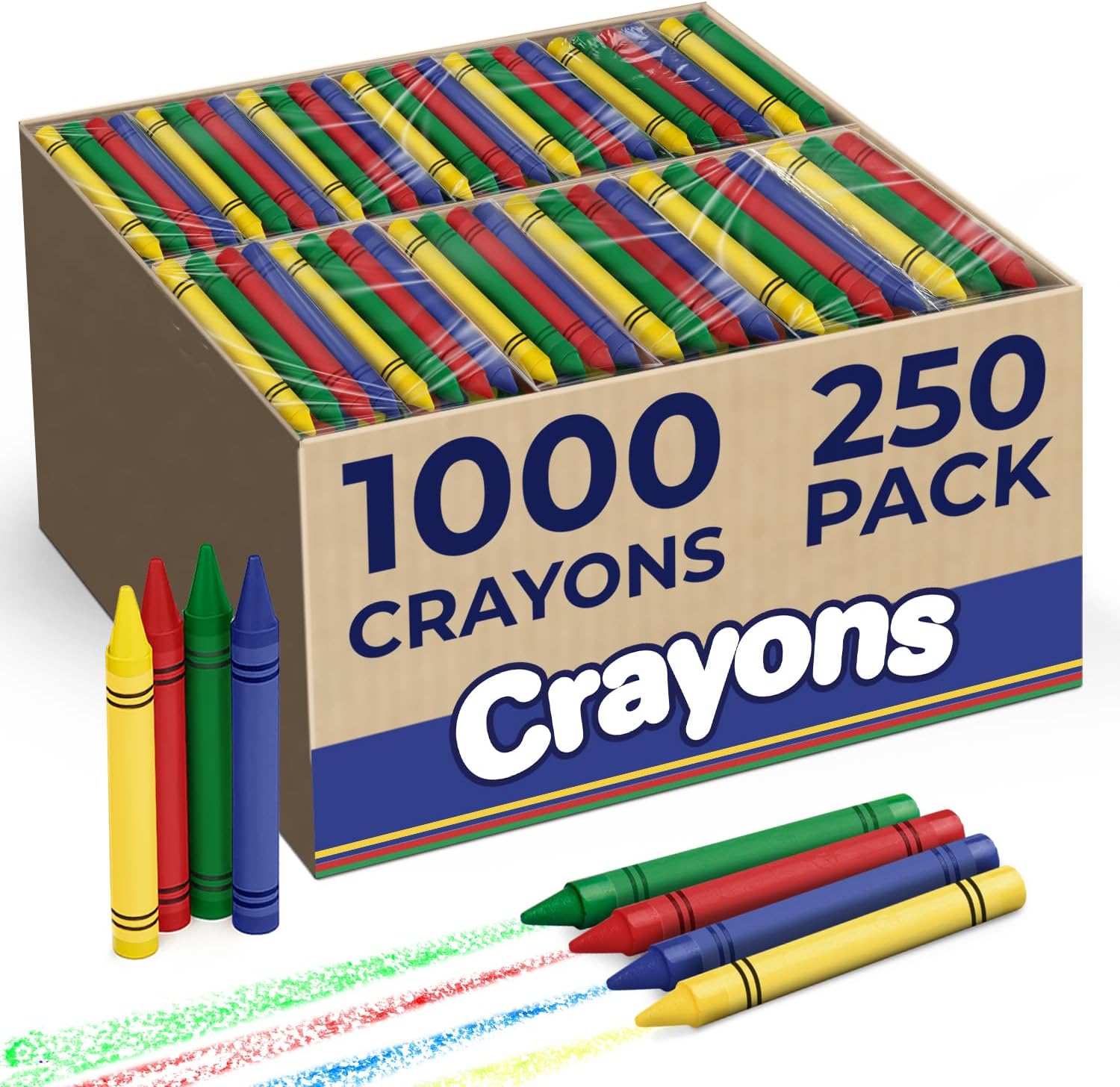 Bulk Crayons Set of 250 Packs for Kids' Creative Fun
