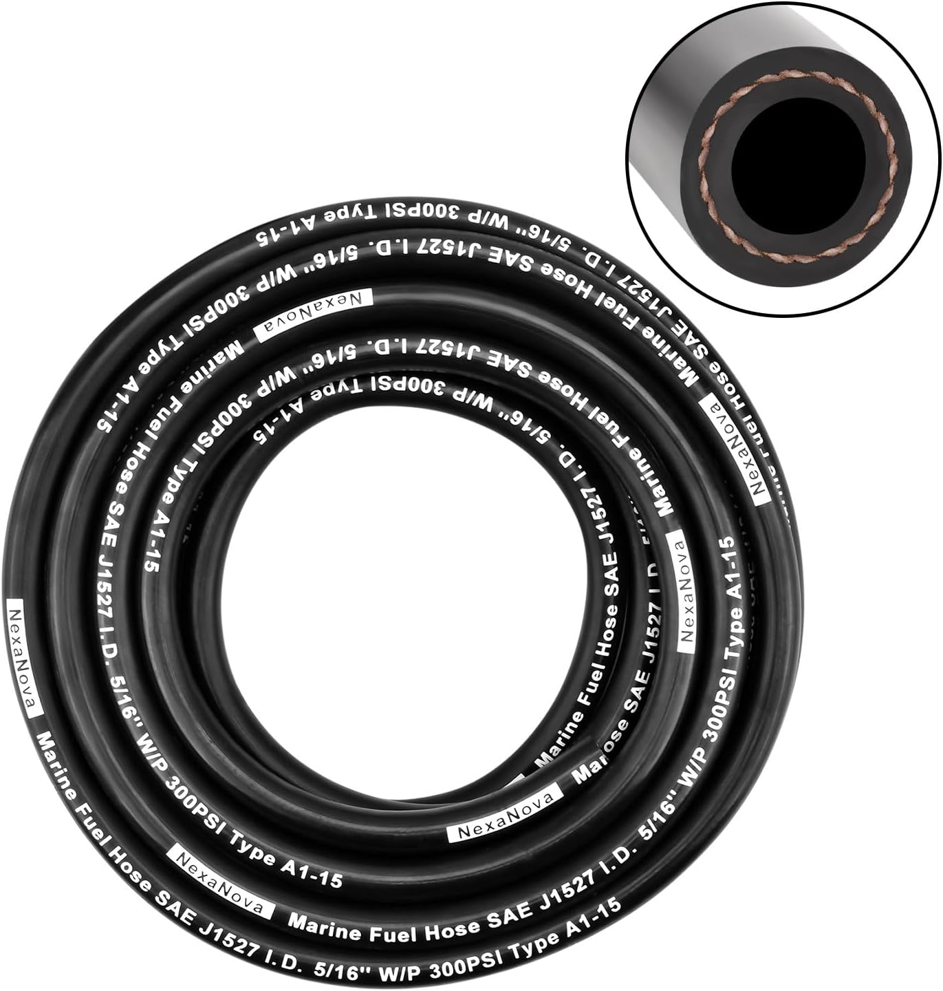 5/16 Marine Fuel Line Hose Rubber Type A1-15 for Boats