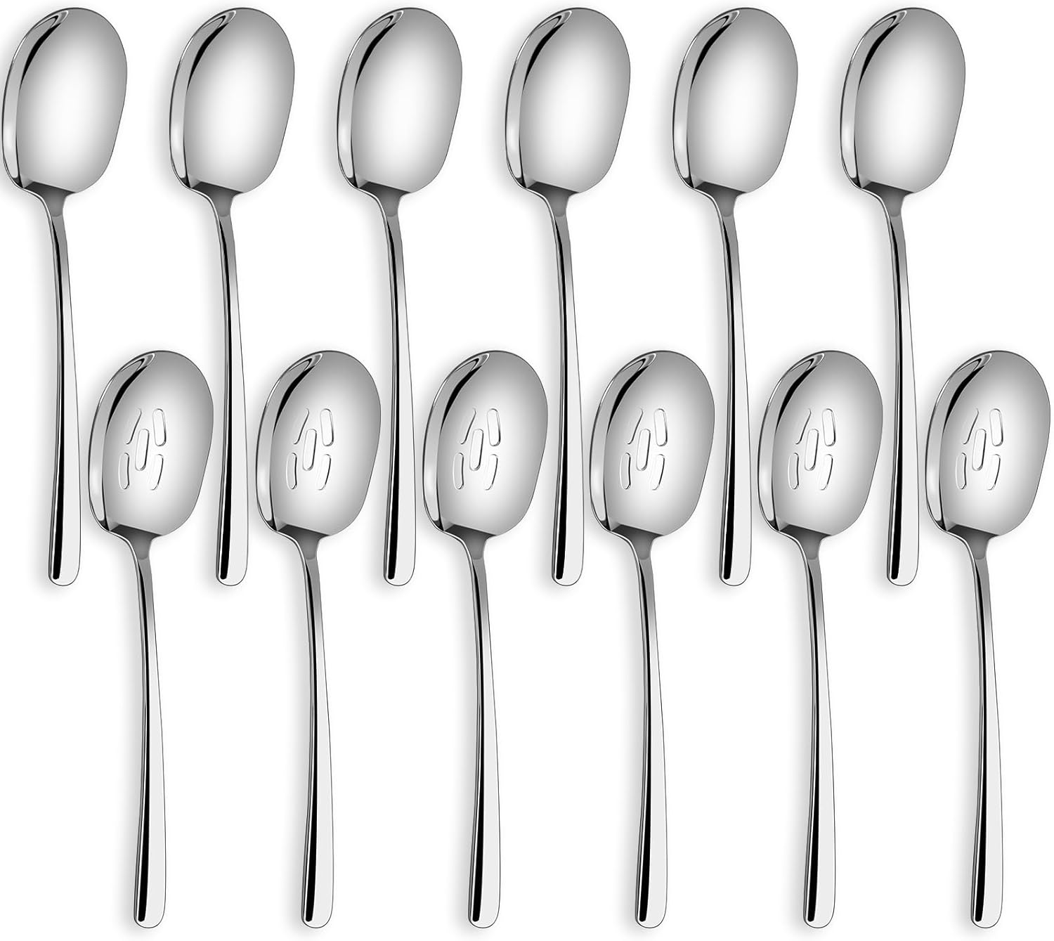 Extra Large Serving Spoons Set of 12 for Buffet Catering