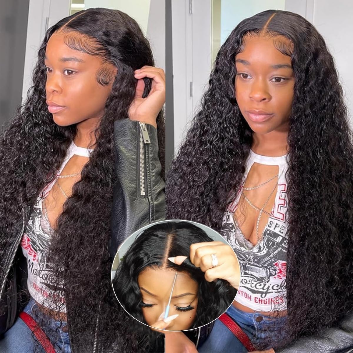 5x5 HD Lace Closure Wigs for Women - 220 Density Deep Wave