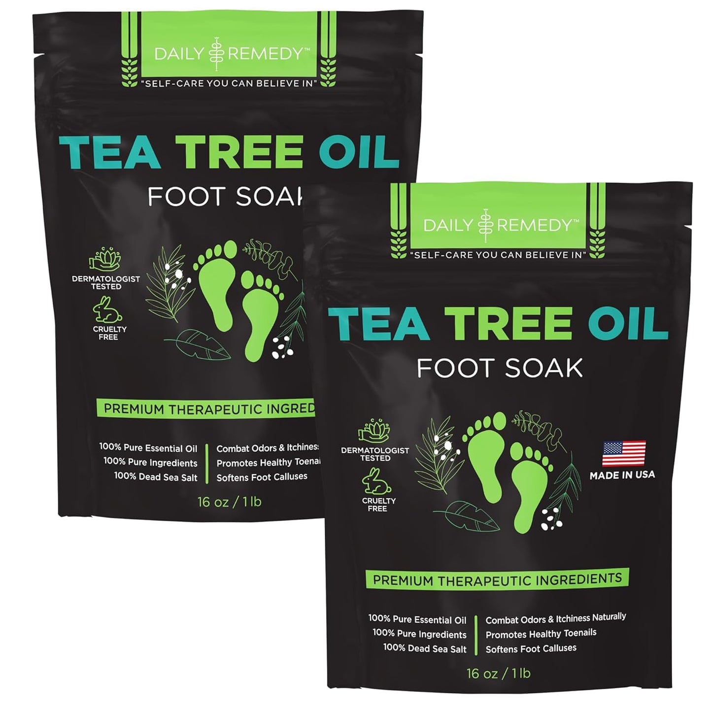 Tea Tree Oil Foot Soak with Epsom Salt for Tired Feet Relief