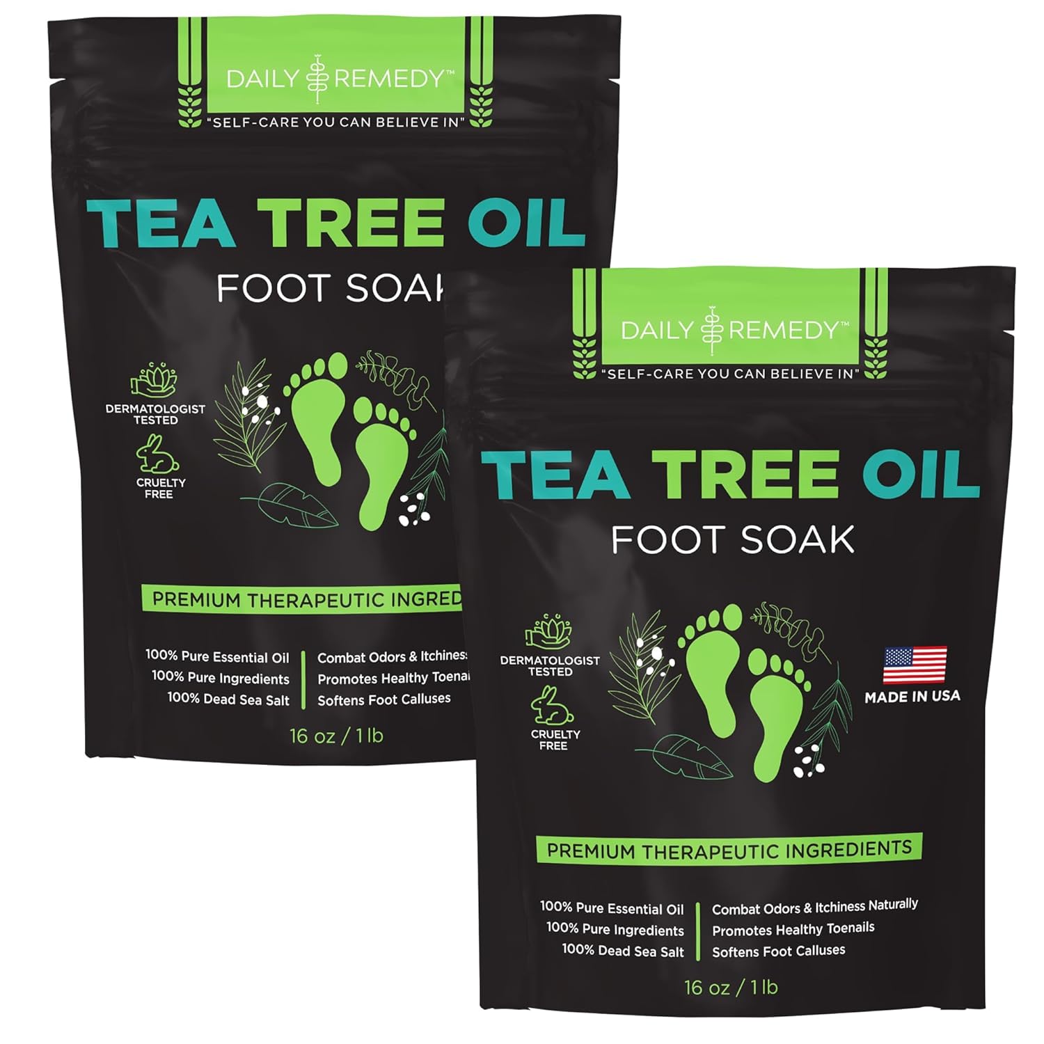 Tea Tree Oil Foot Soak with Epsom Salt for Tired Feet Relief
