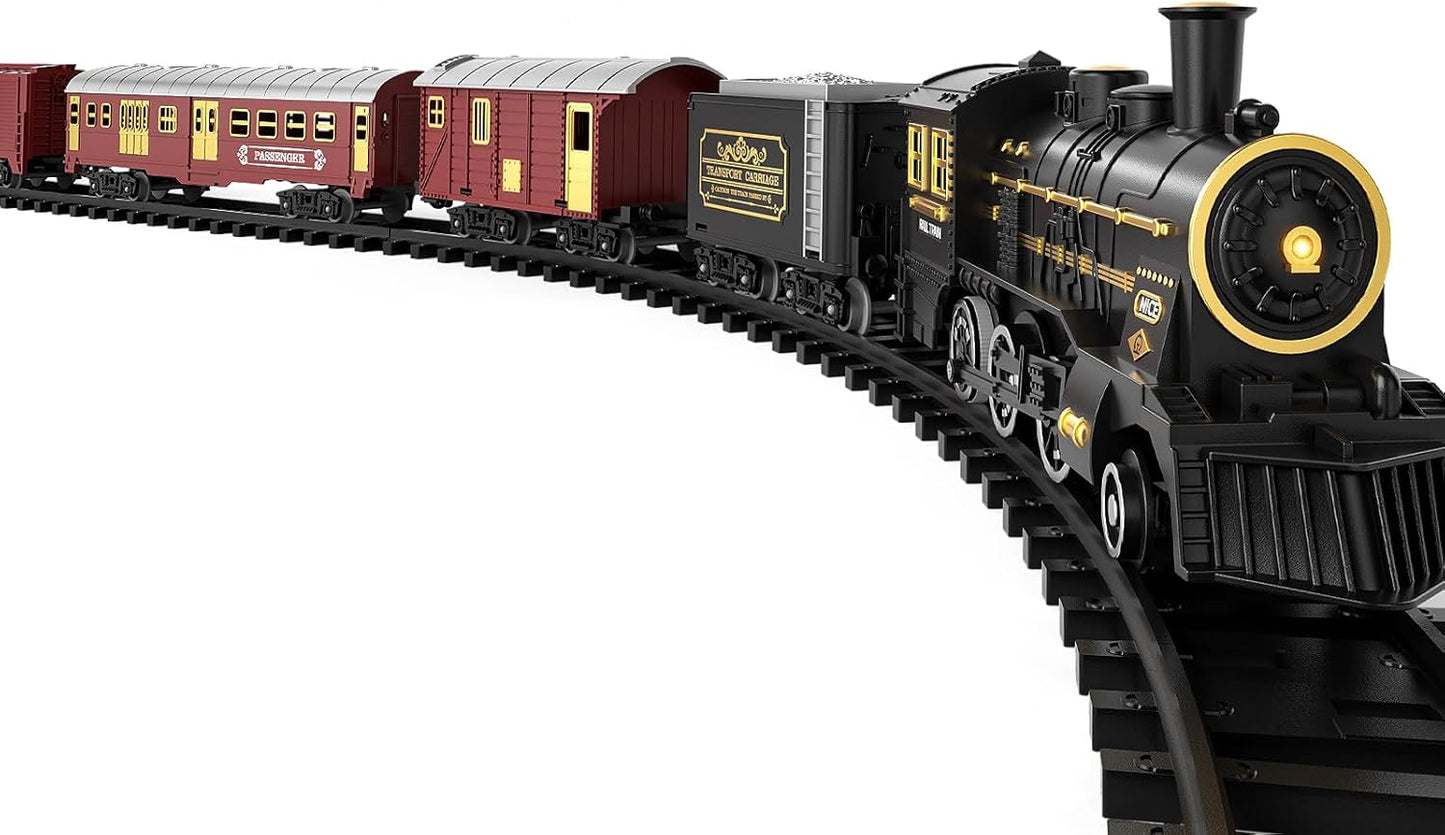 TEMI Electric Classical Steam Engine Train Set for Kids Ages 3-12