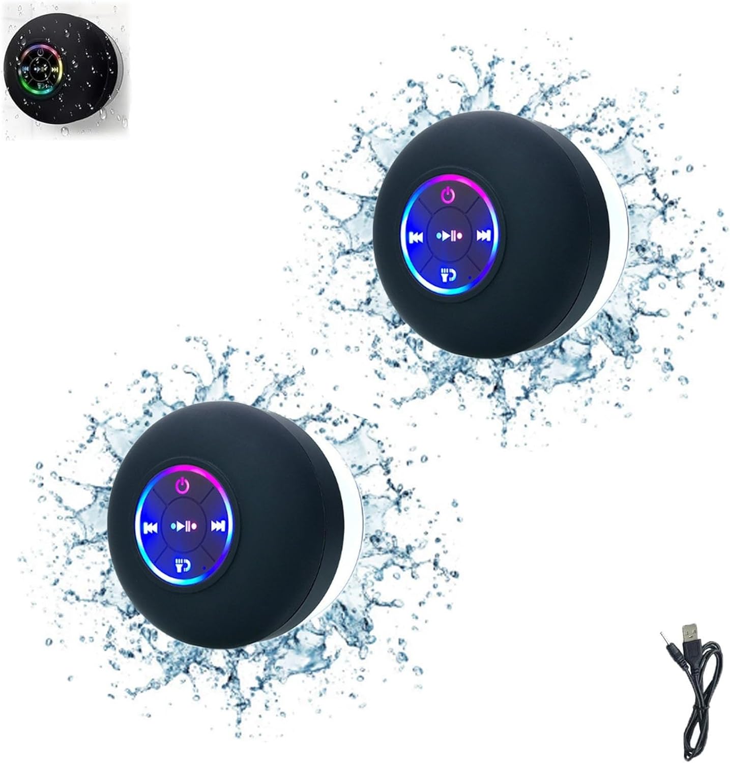 Waterproof Bluetooth Shower Speakers Duo - Music Anywhere!