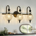 Vintage Bathroom Vanity Light 3-Light Black Globe Wall Sconce