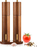 Wooden Salt and Pepper Grinder Set 10 in Manual Mill - Adjustable