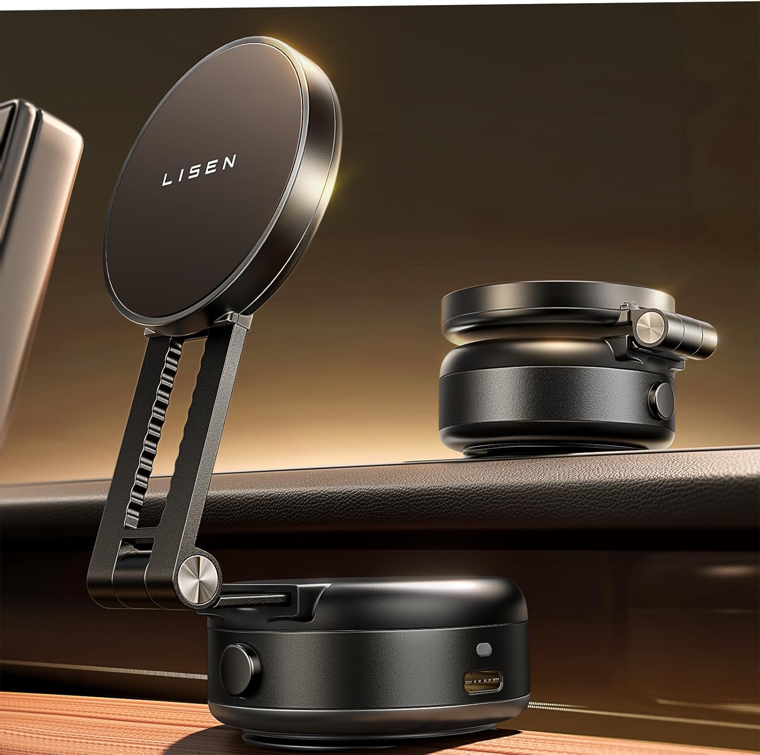 LISEN Electric Suction Cup Phone Mount for iPhone 16/15/14/13/12