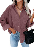 Dokotoo Womens Corduroy Button Down Shirt - Oversized Boyfriend Fit be
