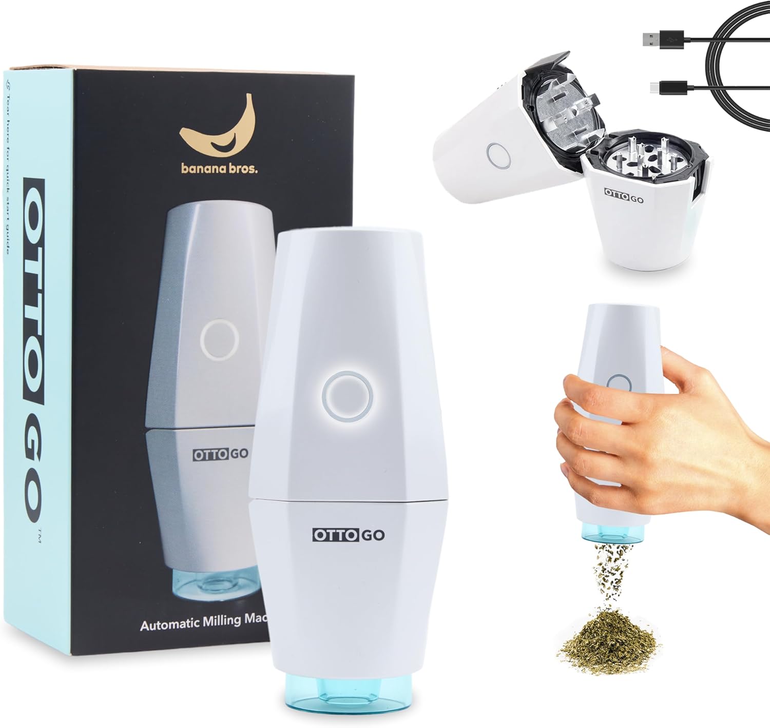 OTTO GO Electric Smart Spice Grinder - Automatic Herb Grinder