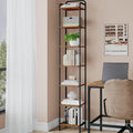 Bookcase Bookshelf Narrow 7-Tier Industrial Corner Shelf - Slim