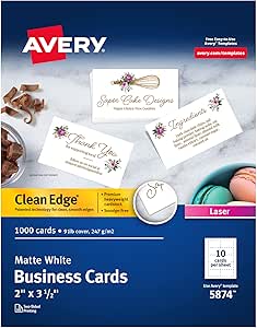 Avery Clean Edge Printable Business Cards for Laser Printers