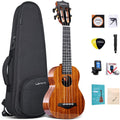 Concert Ukulele Solid Mahogany 23 in Beginners Starter Kit - Warm Tone