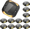 Solar Driveway Lights Outdoor 12 Pack - Durable Warm White Safety