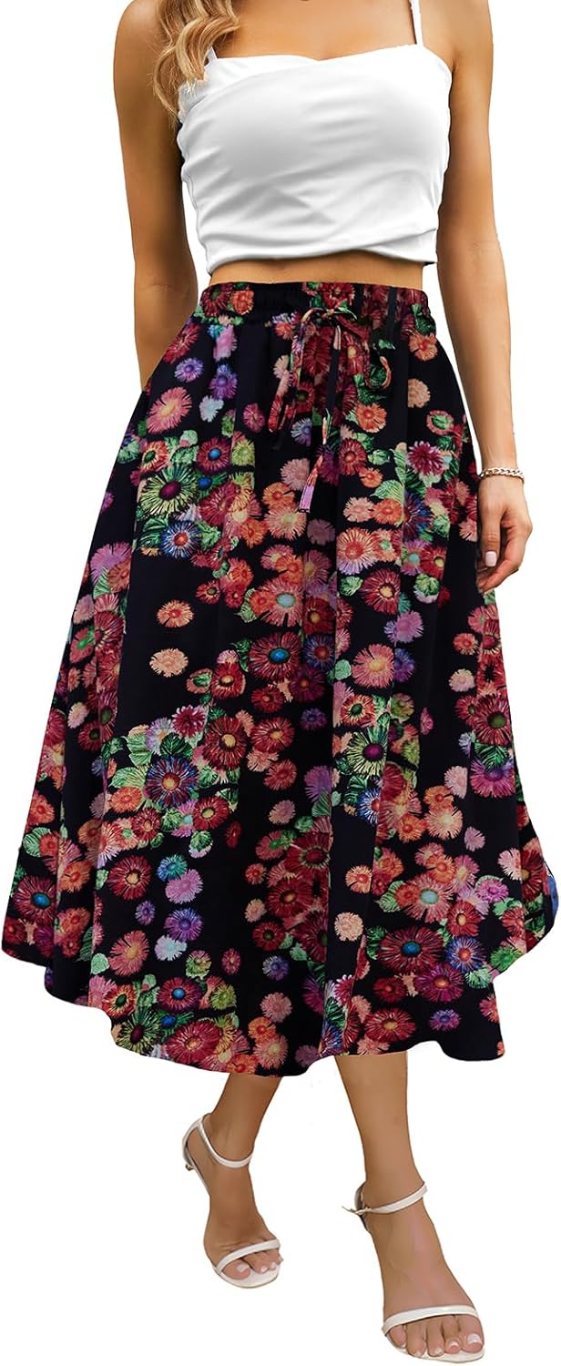 Maxi Skirts for Women with Pockets for Casual Beach Parties