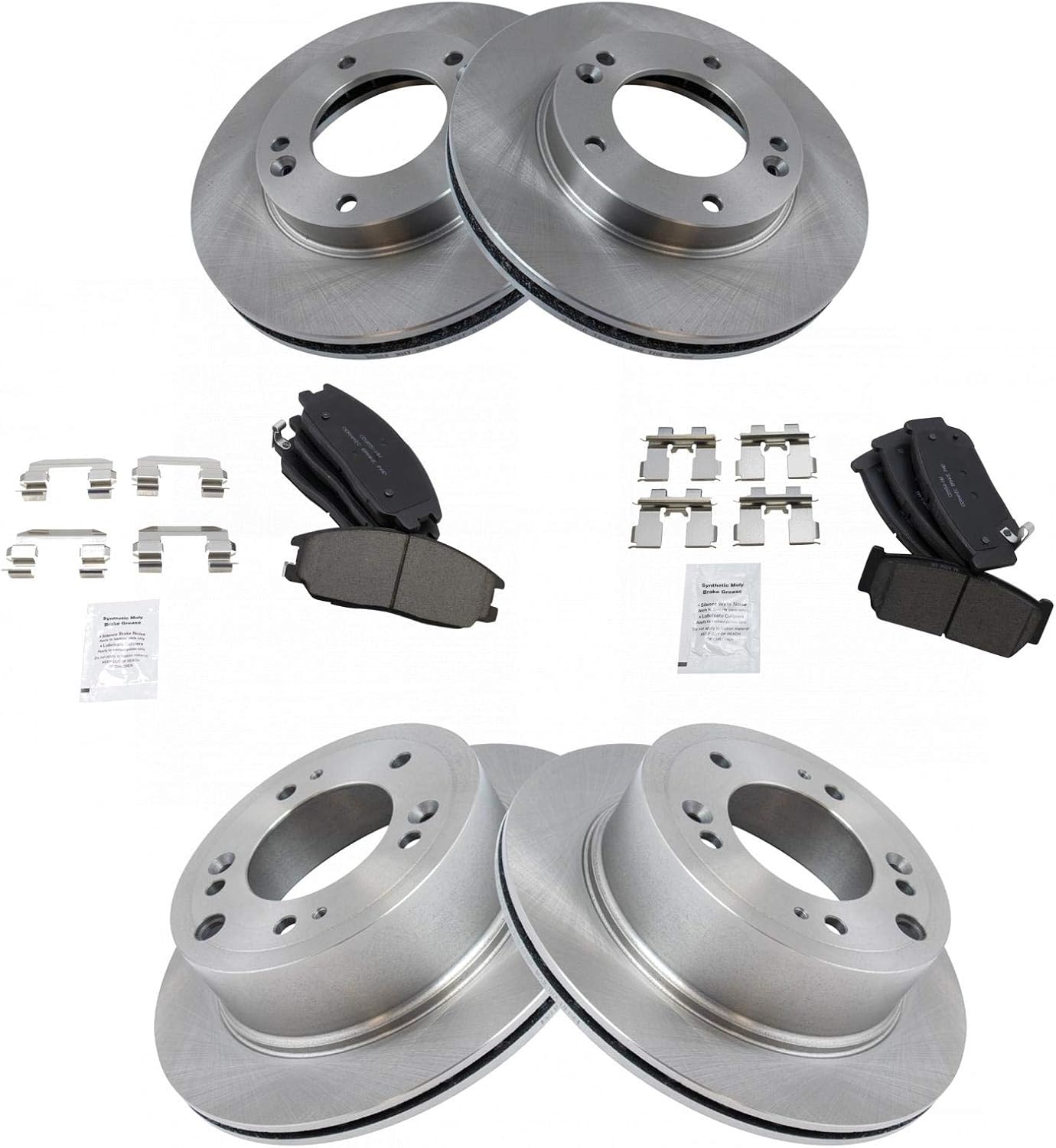 TRQ Brake Pad & Rotor Kit for 2003-2006 Kia Sorento Vehicles