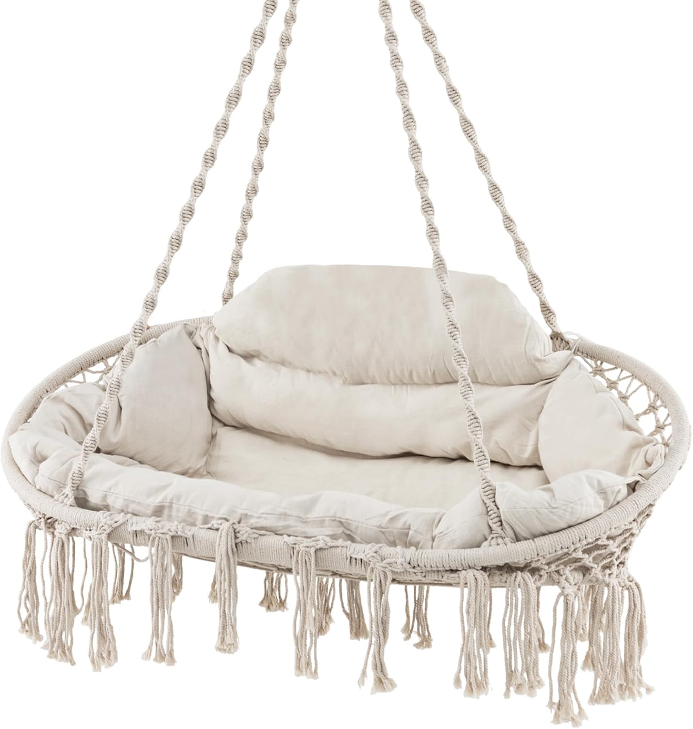 Tangkula Boho Hammock Chair - Cozy Indoor Outdoor Swing
