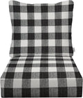 Deep Seating Cushion Set for Outdoor Furniture in Black Buffalo Plaid