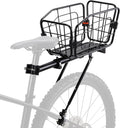 Rear Bike Rack with Basket 165 LB Load - Sturdy Aluminum Cargo Rack