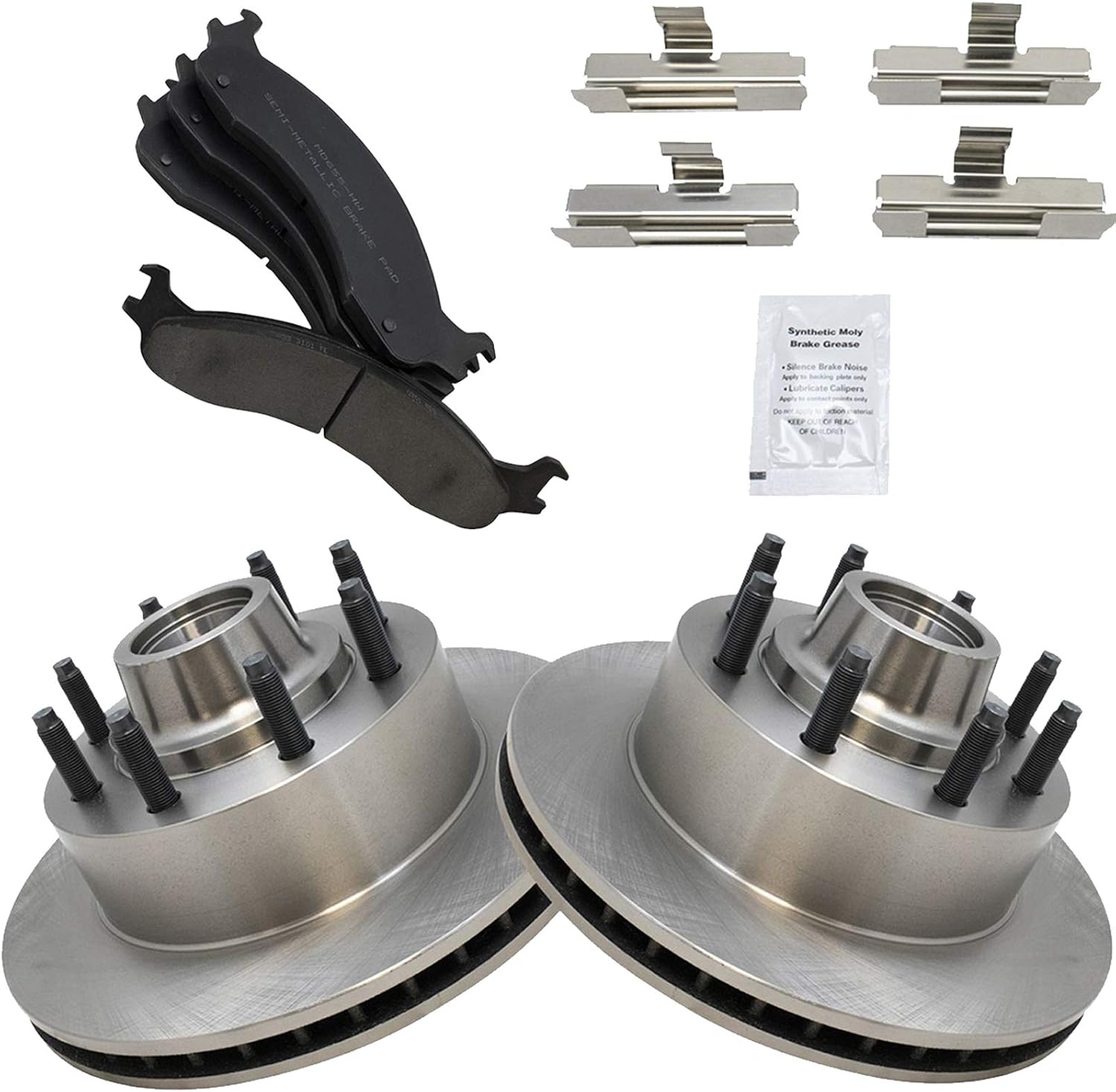 TRQ ABS Front Brake Pad & Rotor Pair Kit for Ford Econoline