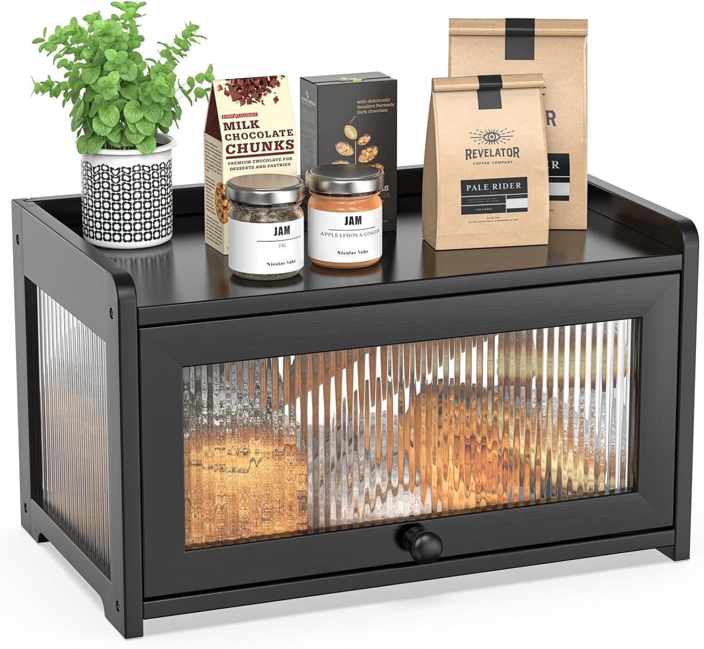 BAMBANG Bamboo Bread Box for Kitchen Counter with Large Capacity