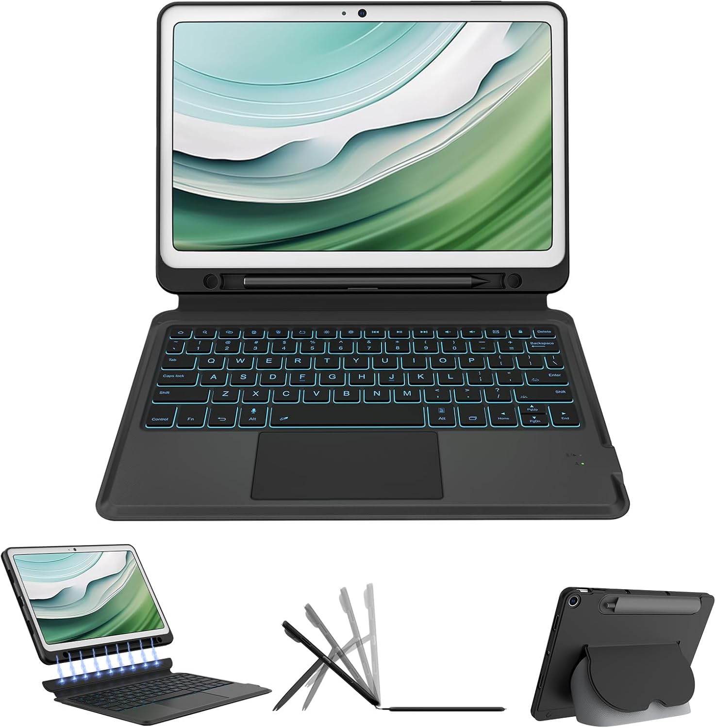 Detachable Magnetic Keyboard Case for Google Pixel Tablet 11-inch