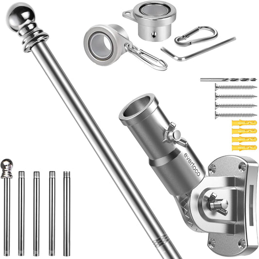 Premium Flag Pole Kit with Adjustable Bracket for All Weather