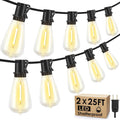 50FT Outdoor String Lights 20+2 ST38 Bulbs - Dimmable Patio Glow