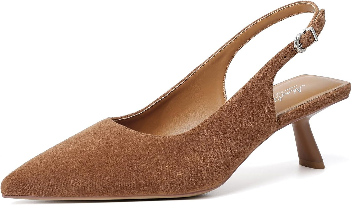 Mostrin Kitten Heels for Women: Stylish Brown Suede Pumps
