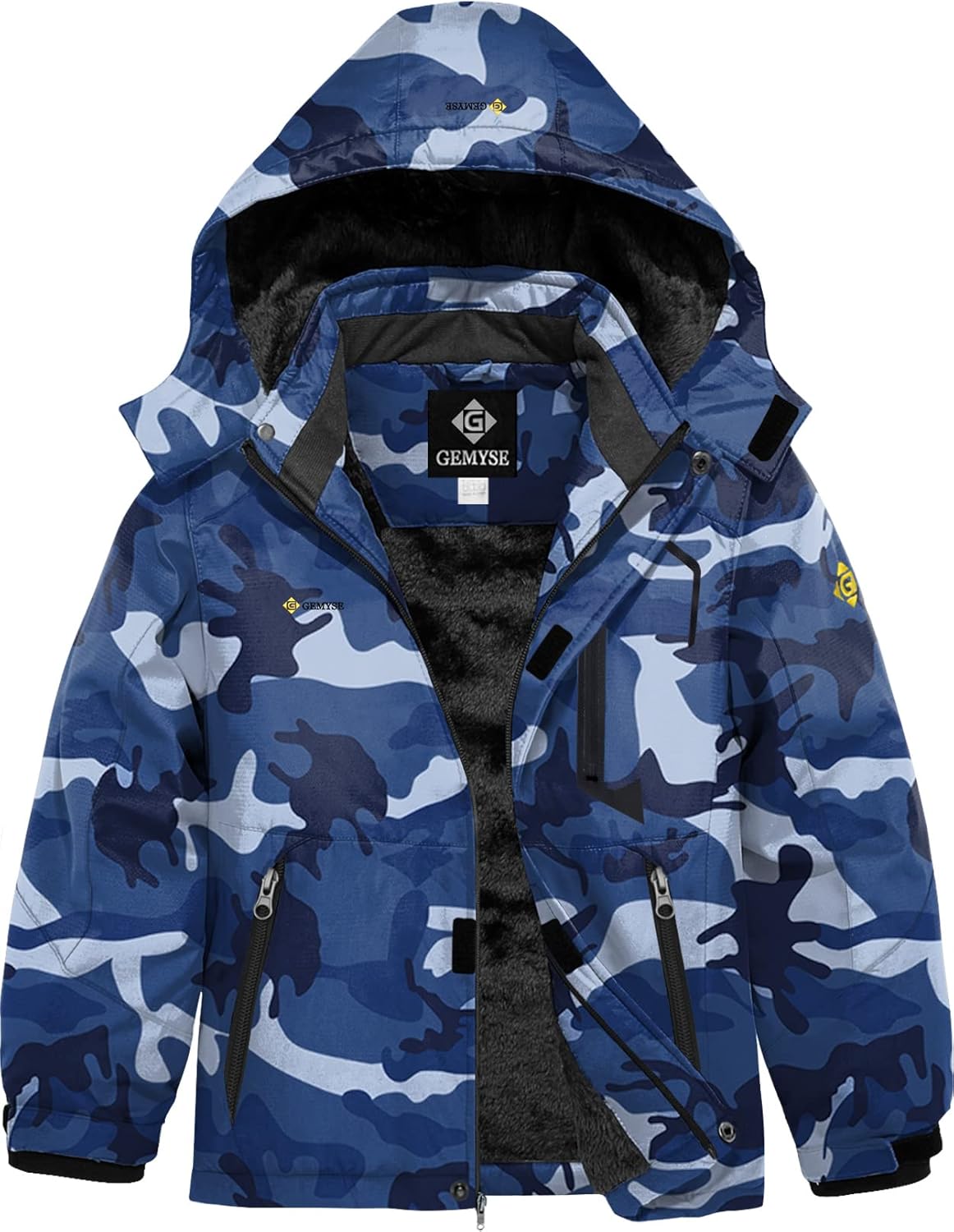 GEMYSE Boy's Waterproof Ski Snow Jacket for Winter Adventures