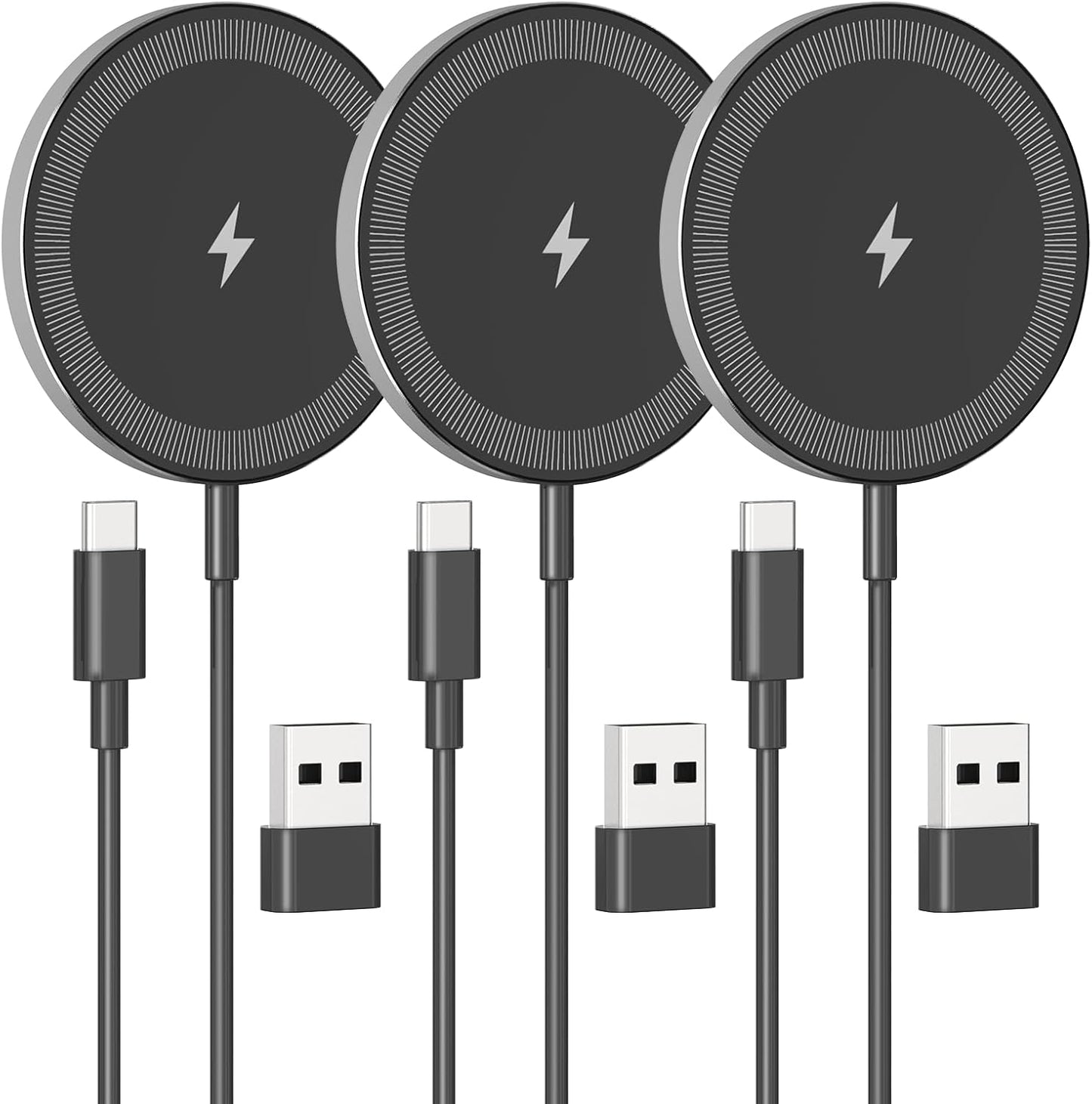 3Pack Magnetic Wireless Charger Pad for Fast Qi Charging