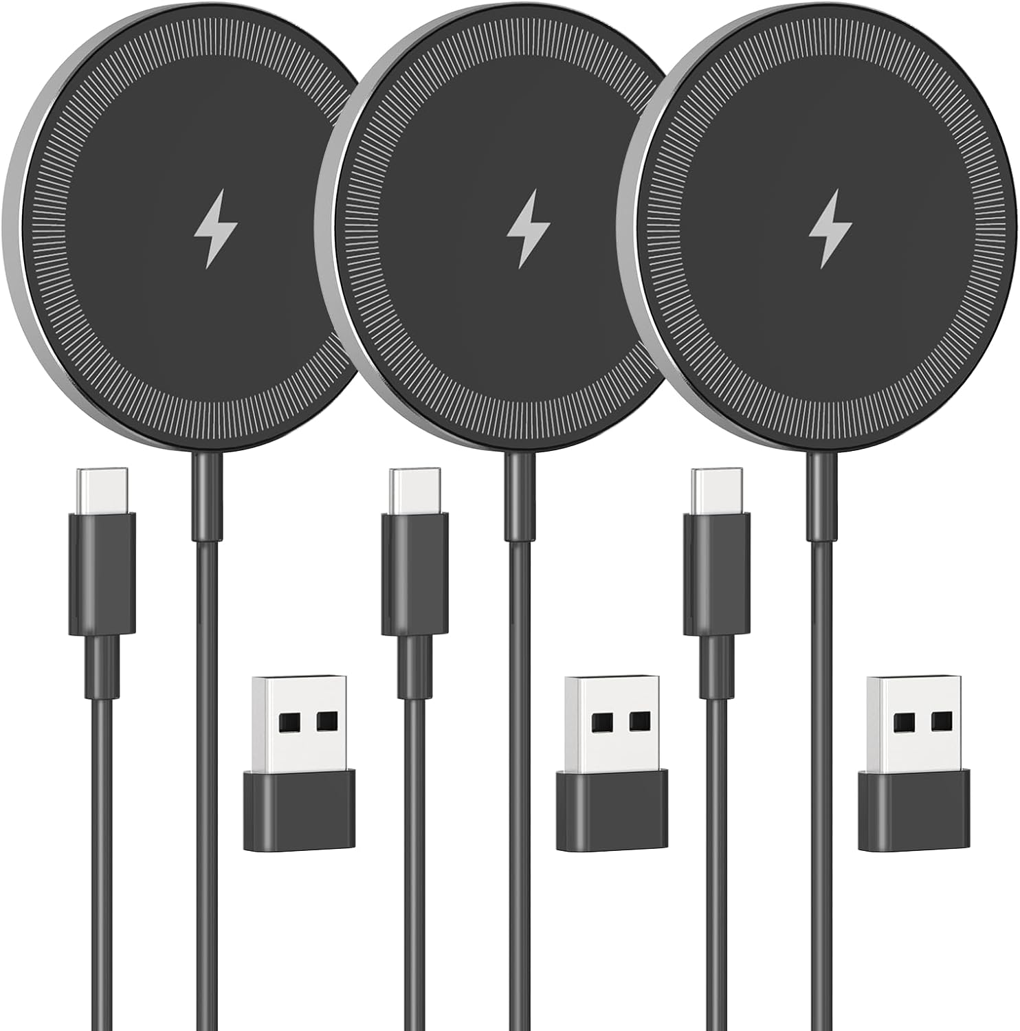 3Pack Magnetic Wireless Charger Pad for Fast Qi Charging