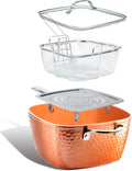Gotham Steel Nonstick Square Deep Frying Pan Set - Durable 4 Pc